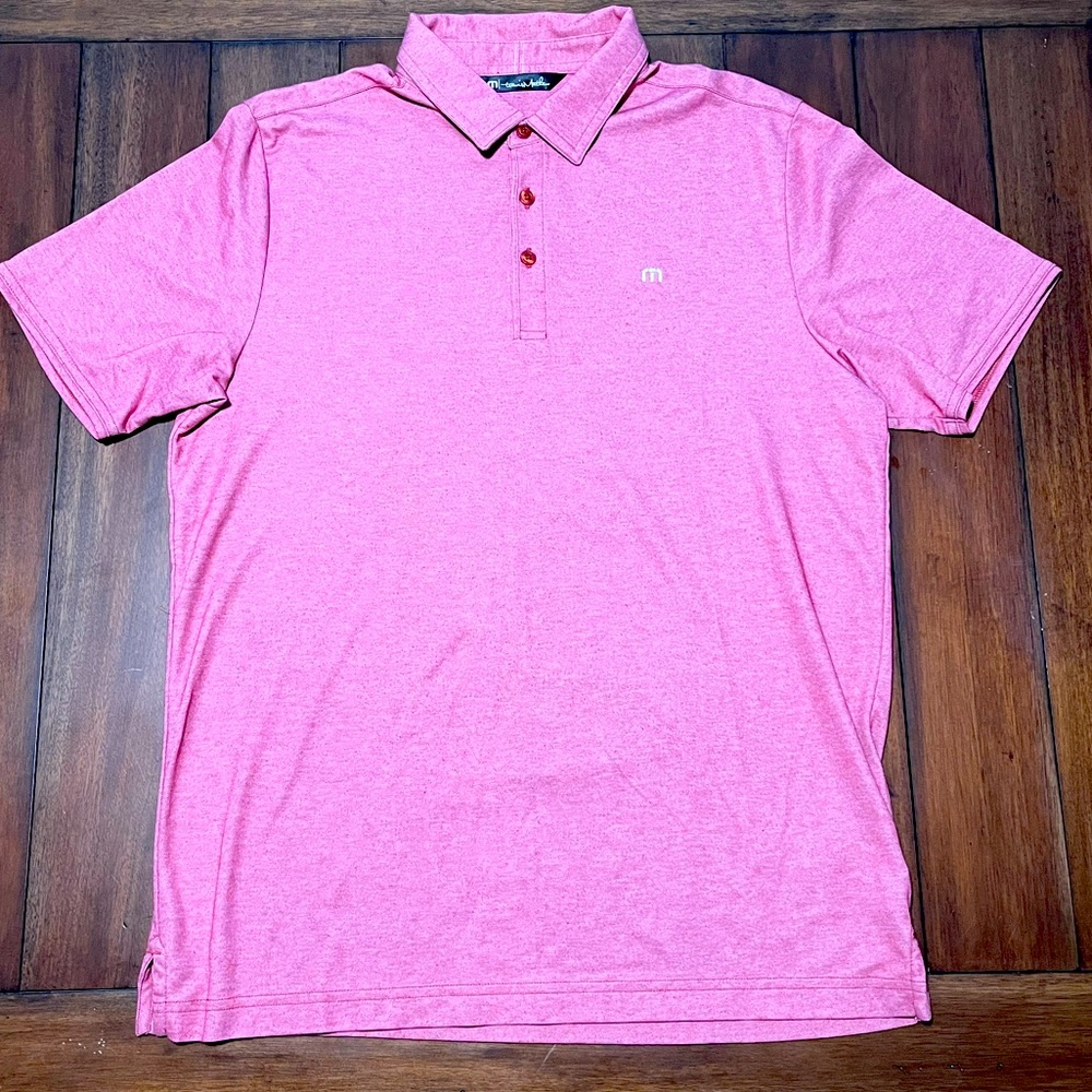 Travis Mathew RED The Heater Golf Polo NWOT
